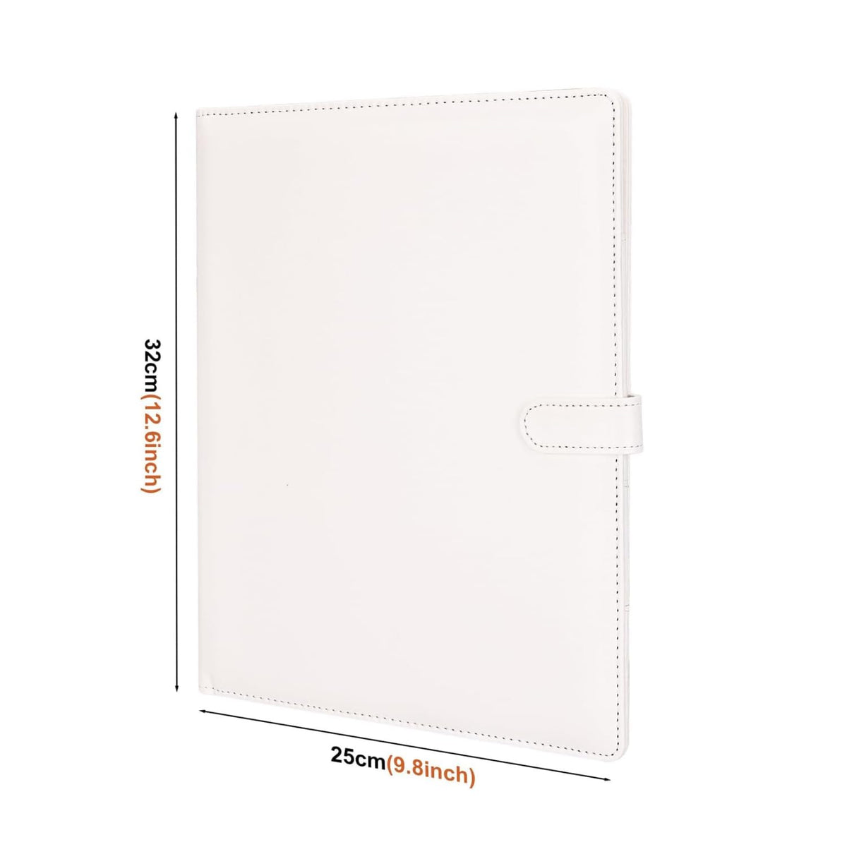 Professional Business Padfolio Clipboard Folder, PU Leather Resume Portfolio with Magnetic Closure, Letter/A4 Document Organizer Case Holder for Men Women Interview Meeting (White)