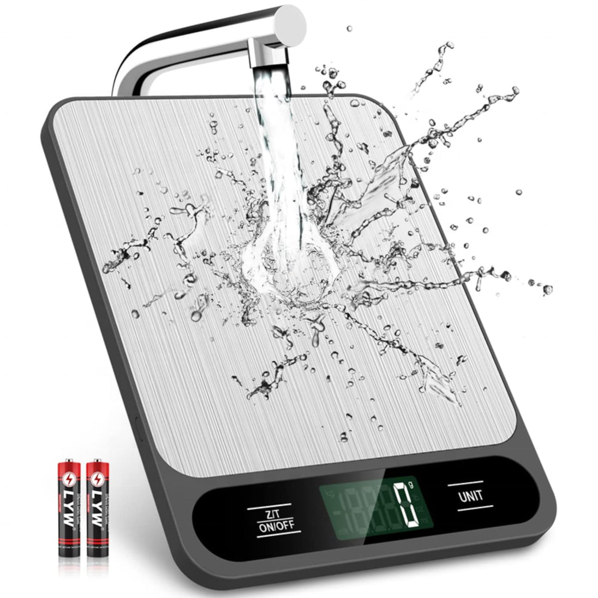 Digital Kitchen Food Scale, 5kg/11lb High Precision Stainless Steel Baking Scale with Backlit LCD