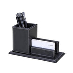 5 PCS PU Leather Desk Organizer and Accessories Set, Black Executive Office Desk Storage Set with Multi-Compartment