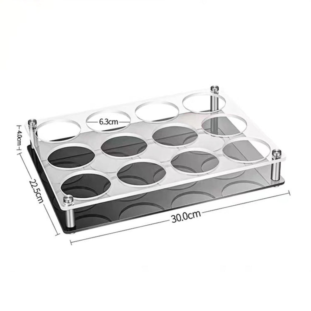 Acrylic Shot Glass Holder Display Rack - Heavy Duty Revolving Bar Serving Tray & Storage Stand for Tequila, Whiskey & Liquor Glasses, Scratch-Resistant Home Bar & Party Counter Organizer