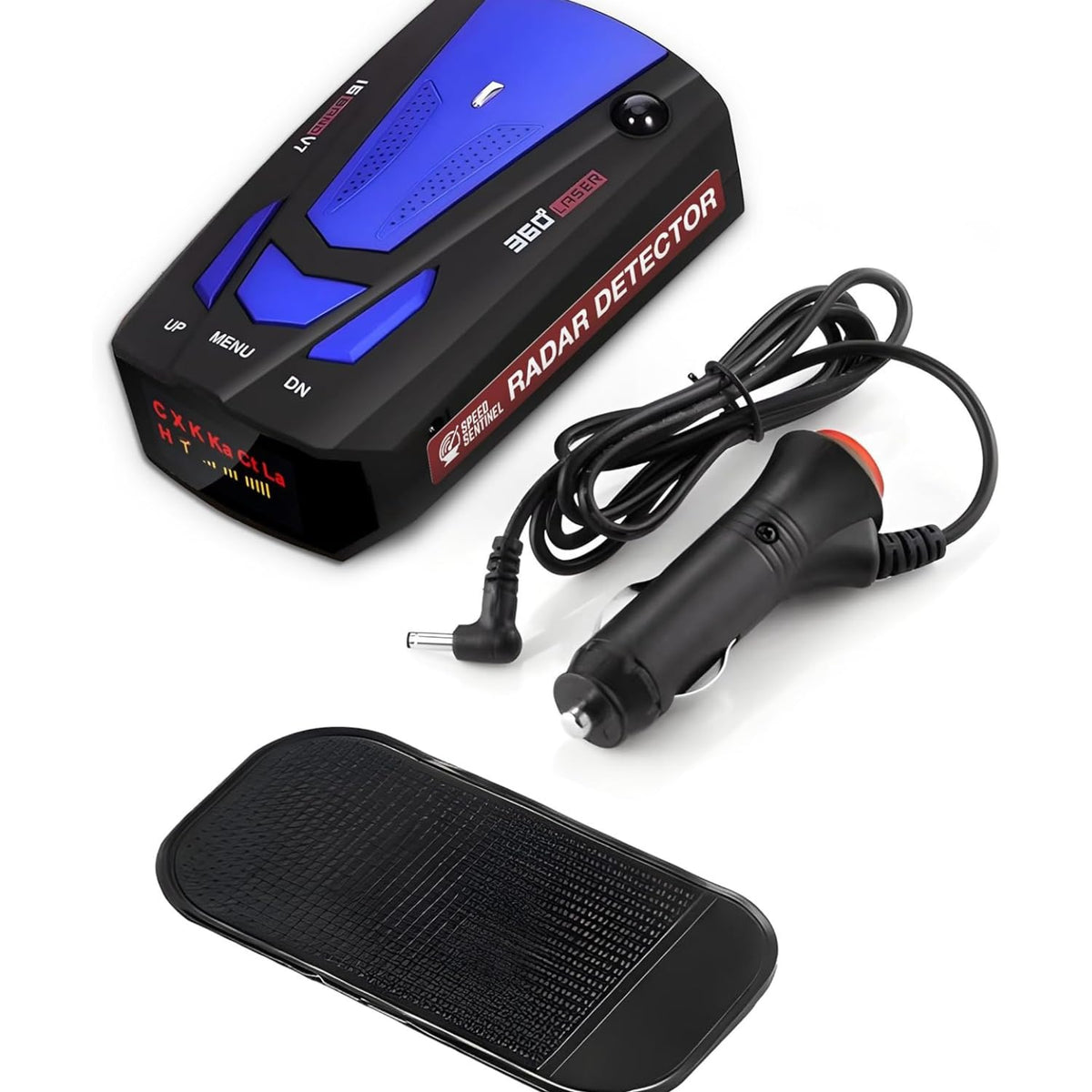 V7 Car Radar Detector, 360° Laser Speed Detection, 16-Band Voice & LED Alerts, City & Highway Modes