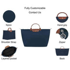 Nylon Tote Bag for Women – Water-Resistant Travel Shoulder Bag with Zipper Closure