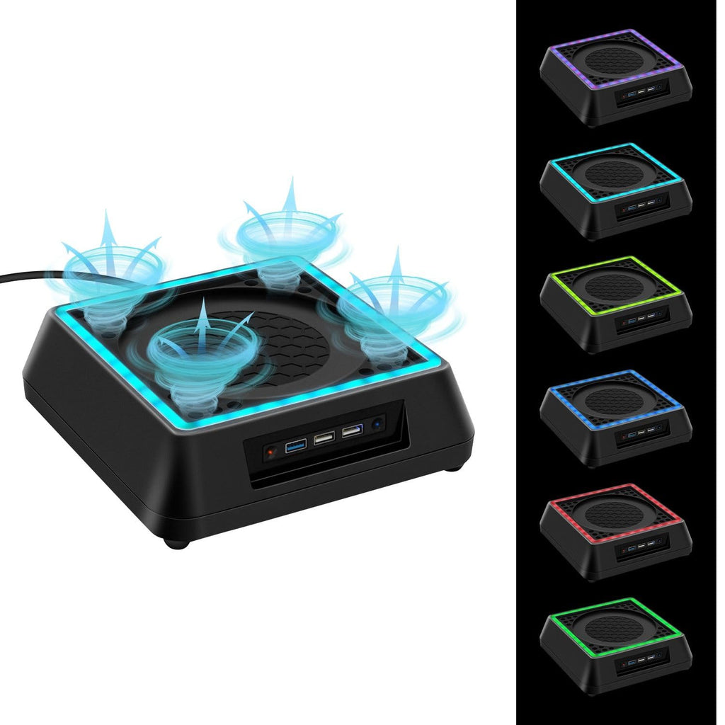 Multifunctional Cooling Dock Vertical Charger Station Fast Dual Controller Charging Stand High Speed Heat Dissipation Fan USB Hub