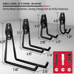 30 Pcs Garage Storage Hooks Set, Heavy Duty Steel Garage Wall Organizer Utility Hooks with Non-Slip Coating, Large Small J & Wave Hooks for Ladders, Bikes, Power Tools, Garden Shovels