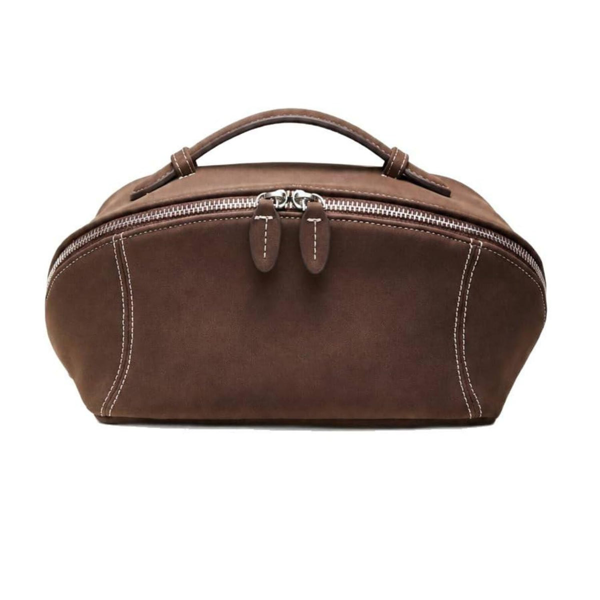 Large Capacity Travel Cosmetic Bag - Soft PU Leather Makeup Organizer with Flat Lay Wide Opening & Dividers