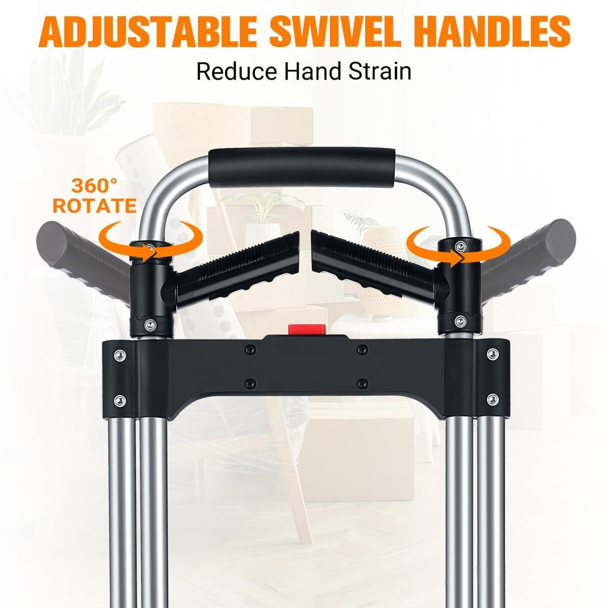 Folding Hand Truck 380 lbs Heavy Duty Aluminum Dolly Cart Collapsible Luggage Cart Portable Sack Truck