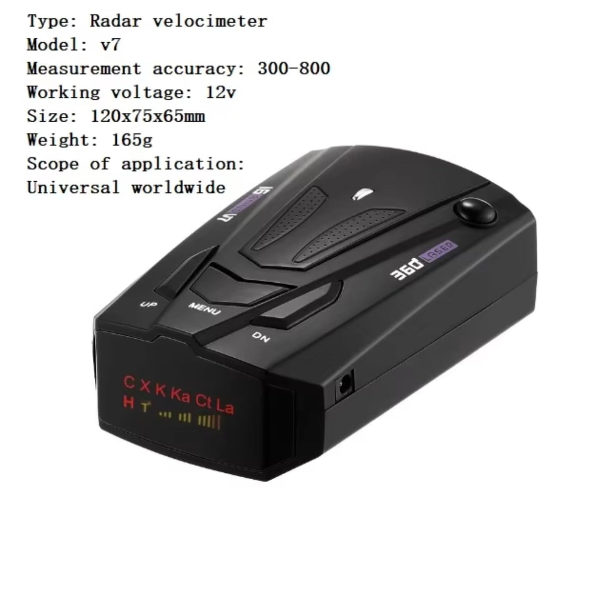 V7 Car Radar Detector, 360° Laser Speed Detection, 16-Band Voice & LED Alerts, City & Highway Modes