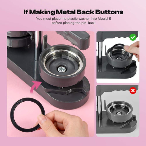 58mm (2.25 in) Button Maker Machine - DIY Pin Badge Maker Press Kit with Circle Cutter & Button Parts