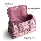 Foldable Rolling Duffel Bag with Wheels - 45L Lightweight Ripstop Travel Trolley Luggage