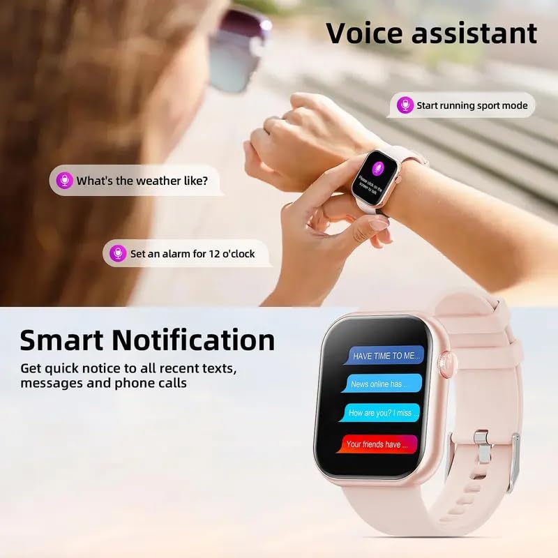 Multifunctional Smartwatch, 1.85-inch Smart Watch with Call Function, 100+ Sports Modes, Message Reminder