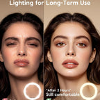 11" Desk Ring Light for Makeup with Stand & Phone Holder - CRI 98+ True Color LED Light, 4 Lighting Modes, Smart Touch Control, Eye-Friendly Dimmable Light for Live Streaming TikTok YouTube Video
