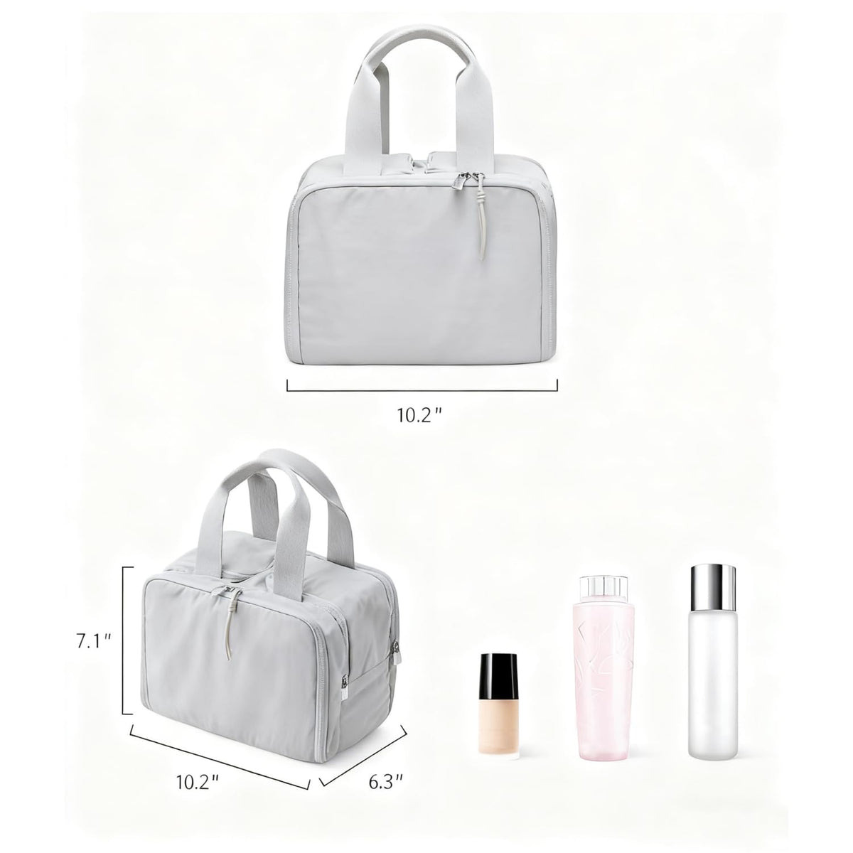 Large Capacity Travel Cosmetic Bag - Multi Compartment Water Repellent Makeup Organizer