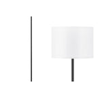 Modern Minimalist LED Floor Lamp Tall Metal Standing Pole Light Linen Fabric Shade Foot Switch Bedside Lamp for Living Room Bedroom Office Hotel Decor (Standard E26 Socket Base)