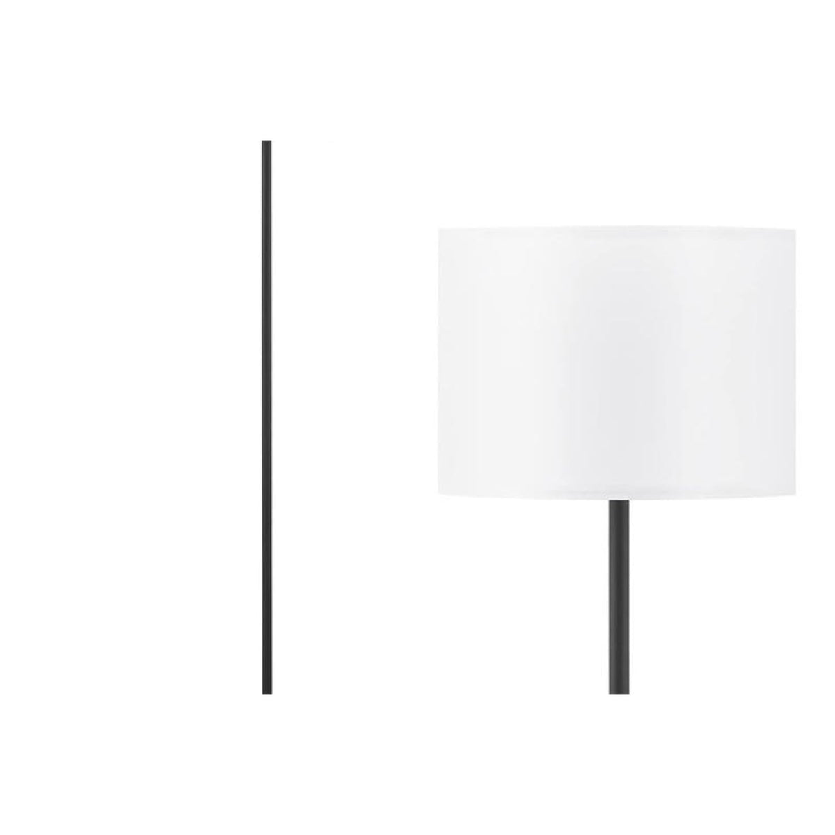 Modern Minimalist LED Floor Lamp Tall Metal Standing Pole Light Linen Fabric Shade Foot Switch Bedside Lamp for Living Room Bedroom Office Hotel Decor (Standard E26 Socket Base)