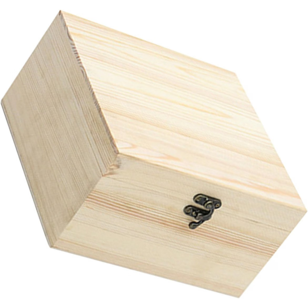 Rustic Wooden Jewelry Box for Diamonds and Pendants, Beige Wear-resistant Organizing Display, Home Bedroom Use, No Burrs Finish, Delicate Decorative Storage