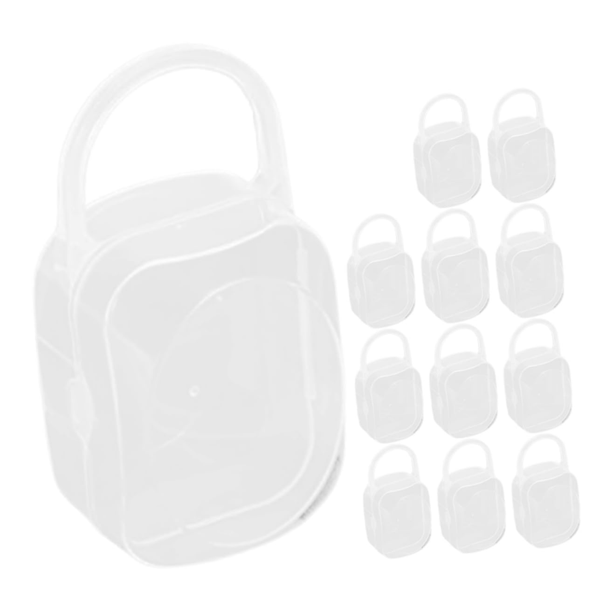 12 Pack Portable Pacifier Case Holder for Baby Travel Storage | PP Construction, Wide Mouth Fit, Reusable Box, Diaper Bag Organization for Infant Pacifiers