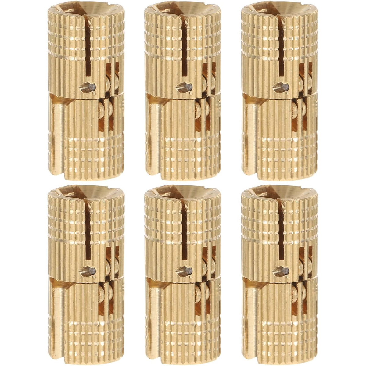 6pcs 6mm Brass Concealed Barrel Hinges for Jewelry Boxes and Small Furniture, 180 Degree Folding Covered Hinges with Dust-Resistant Surface, for DIY Hand Craft Cabinet Doors