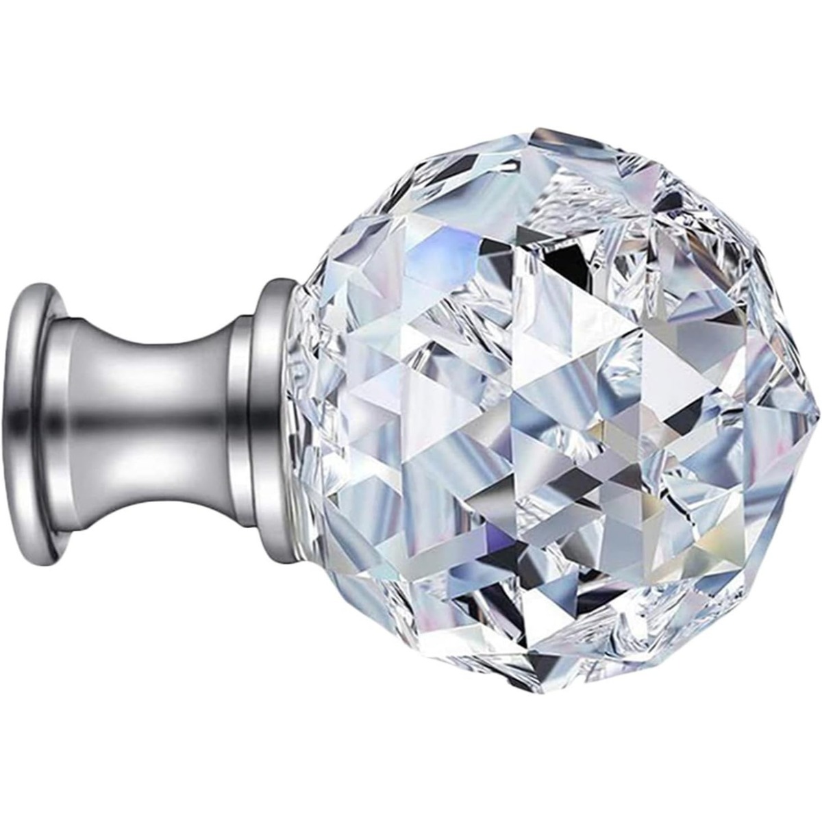 Crystal Lamp Finial Knob Chic Light Decoration with Threaded Base Durable and Sturdy Screw Cap for Modern Classic Vintage Fixtures