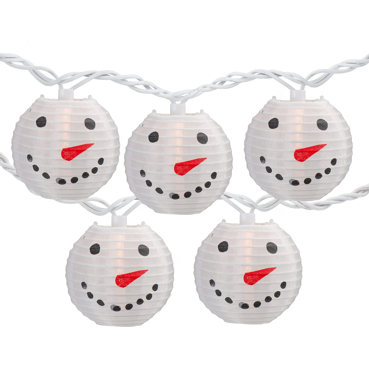 Snowman Paper Lantern Christmas Lights - Clear - 8.5' White Wire - 10ct