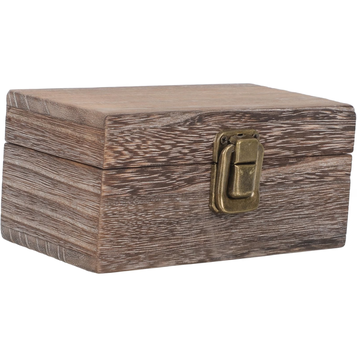 Wooden Jewelry Storage Box Rectangular Decorative Organizer for Rings Necklaces Earrings Vintage Charcoal Color Gift Packing for Home and Bedroom