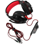 USB Gaming Headset with Mic, LED Lights, Vibration for PC | Plastic and PU Build, Super Over Ear Pads, Mute Button and Volume Control, Black Finish