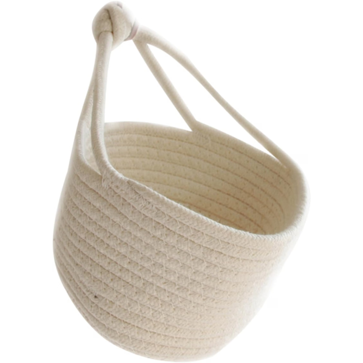 Woven Cotton Rope Storage Basket 7.08 in Round Hanging Basket Nursery Hanging Organizer for Toys Books Clothing Sundries Kids Play pack
