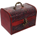Vintage Jewelry Box Wooden Treasure Chest with Padlock Handle Desktop Storage for Bracelets and Sundries, Compact Sturdy Design, Birthday and New Year Gift Use