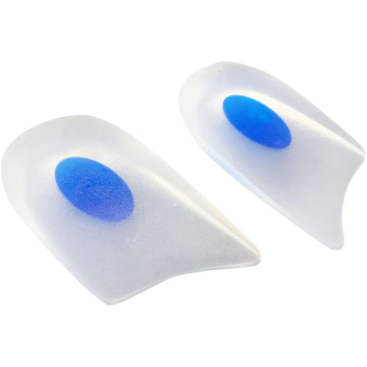 Silicone Heel Cushion Insoles for Men, One Pair, White Anti Skid Support, Motion Control and Stability, Athletic Use, Free Size Fit