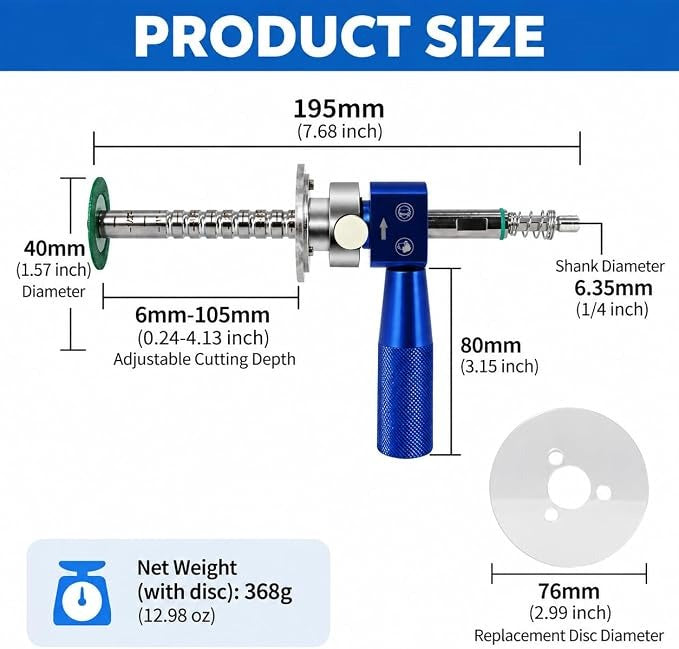 Precision PVC Internal Pipe Cutter with Diamond Cutting Disc (Red) S2 alloy tool steel adjustable depth internal pvc pipe cutter for drill use; standard, compact, and set variants available.