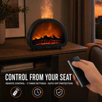 Fireplace Diffuser with Remote, Flame Diffuser for Essential Oils, 200ml (Wood Grain)