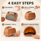 Fireplace Diffuser with Remote, Flame Diffuser for Essential Oils, 200ml (Wood Grain)